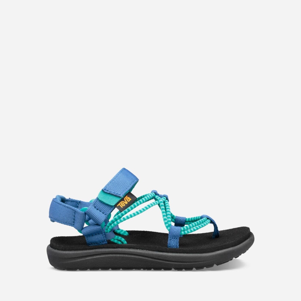 Teva Voya Infinity - Kids' Teva Hiking Sandals - Light Green / Dark Blue | India (QDKI59160)